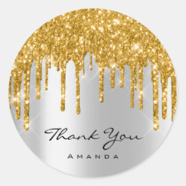 Hartelijk dank, 16e Vrijgezellenfeest Gold Silver Ronde Sticker