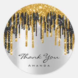Hartelijk dank, 16e Vrijgezellenfeest Gold Silver Ronde Sticker
