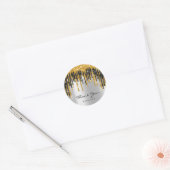 Hartelijk dank, 16e Vrijgezellenfeest Gold Silver Ronde Sticker (Envelop)