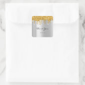 Hartelijk dank, 16e Vrijgezellenfeest Gold Silver Vierkante Sticker (Tas)