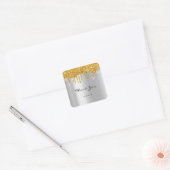 Hartelijk dank, 16e Vrijgezellenfeest Gold Silver Vierkante Sticker (Envelop)