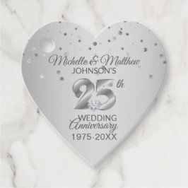 Hartelijk dank 25 jaar Silver Wedding Jubileum Bedankjes Labels