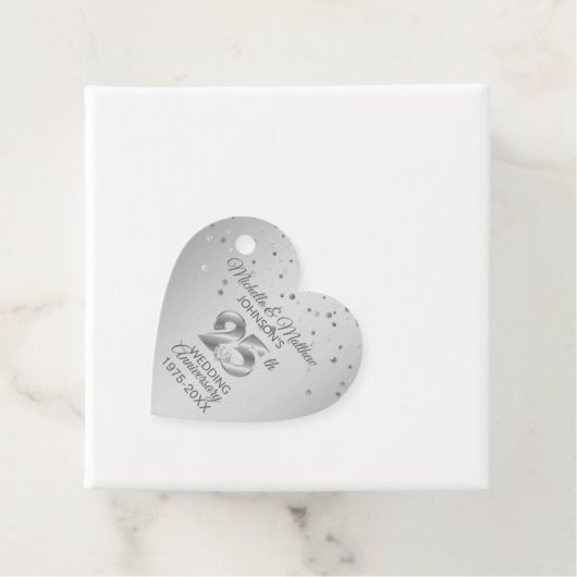 Hartelijk dank 25 jaar Silver Wedding Jubileum Bedankjes Labels (In situ)