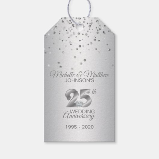 Hartelijk dank 25 jaar Silver Wedding Jubileum Cadeaulabel (Voorkant)