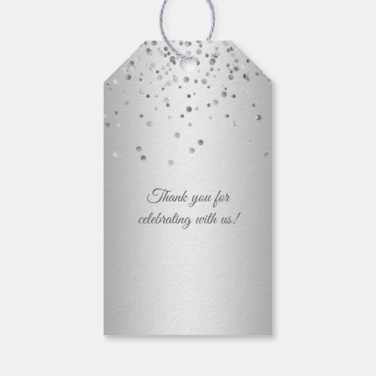 Hartelijk dank 25 jaar Silver Wedding Jubileum Cadeaulabel (Achterkant)