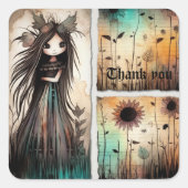 Hartelijk dank 2 vierkante sticker (Voorkant)