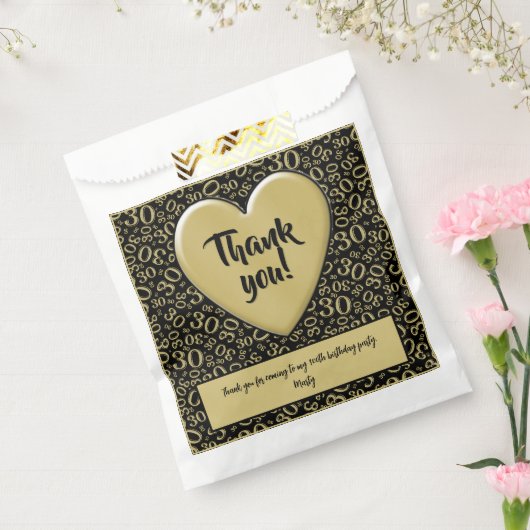 Hartelijk dank, 30e Random Number Pattern Black/Go Bedankzakje (Gezegeld)