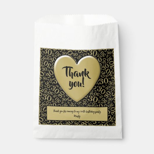 Hartelijk dank, 30e Random Number Pattern Black/Go Bedankzakje (Voorkant)