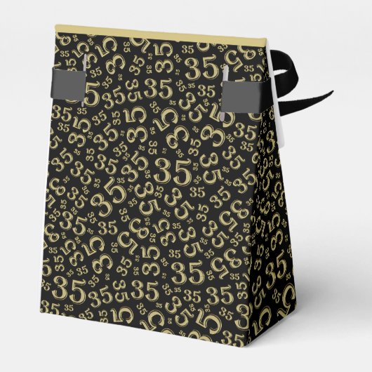 Hartelijk dank, 35e verjaardag Gold/zwart kenteken Bedankdoosjes (Achterkant)