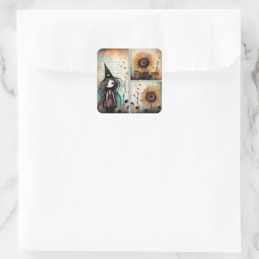 Hartelijk dank 3 vierkante sticker (Tas)