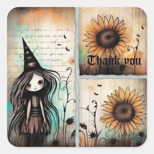 Hartelijk dank 3 vierkante sticker (Voorkant)