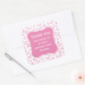 Hartelijk dank: 40e verjaardag roze/wit patroon vierkante sticker (Envelop)