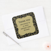 Hartelijk dank: 40th Birthday Black/Gold Number Pa Vierkante Sticker (Envelop)