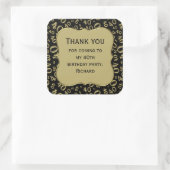 Hartelijk dank: 40th Birthday Black/Gold Number Pa Vierkante Sticker (Tas)