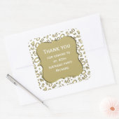 Hartelijk dank: 40th Birthday Gold/White Number Pa Vierkante Sticker (Envelop)