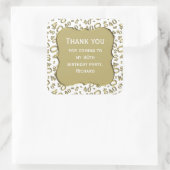 Hartelijk dank: 40th Birthday Gold/White Number Pa Vierkante Sticker (Tas)