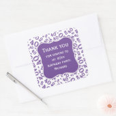Hartelijk dank: 40th Birthday Paars/White Pattern Vierkante Sticker (Envelop)