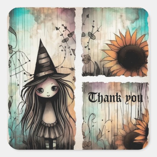 Hartelijk dank 4 vierkante sticker (Voorkant)