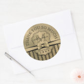 Hartelijk dank, 50e verjaardag Champagne Gold Polk Ronde Sticker (Envelop)