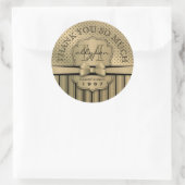 Hartelijk dank, 50e verjaardag Champagne Gold Polk Ronde Sticker (Tas)