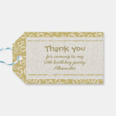 Hartelijk dank, 50e verjaardag Gold/White Number P Cadeaulabel (Achterkant Horizontaal)