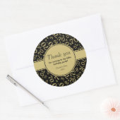 Hartelijk dank: 60e verjaardag Nummer patroongoud/ Ronde Sticker (Envelop)