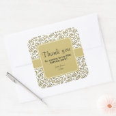 Hartelijk dank: 60e verjaardag Nummer patroongoud/ Vierkante Sticker (Envelop)