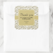 Hartelijk dank: 60e verjaardag Nummer patroongoud/ Vierkante Sticker (Tas)