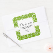 Hartelijk dank: 60th Birthday Number Pattern Green Vierkante Sticker (Envelop)