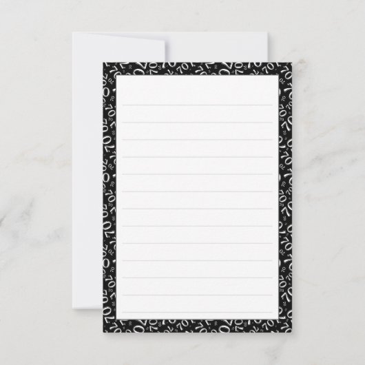 Hartelijk dank: 70e verjaardag Nummer patroon zwar Bedankkaart (Achterkant)