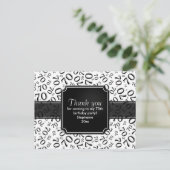 Hartelijk dank: 70e verjaardag Nummer patroon zwar Briefkaart (Staand voorkant)