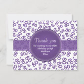 Hartelijk dank: 80e Paars/White Number Pattern (Voorkant)