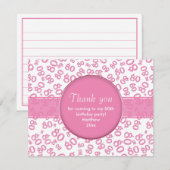 Hartelijk dank: 80e roze/wit buiknummerpatroon (Voorkant / Achterkant)