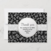 Hartelijk dank: 80th Black/White Bday Number Patte (Voorkant)