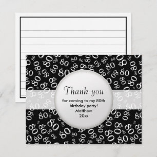 Hartelijk dank: 80th Black/White Bday Number Patte