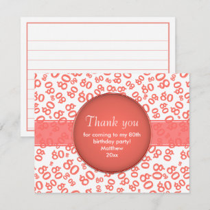 Hartelijk dank: 80th Coral/White Random Number Pat