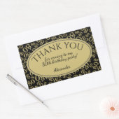 Hartelijk dank - 80th Number Pattern Gold en Black Rechthoekige Sticker (Envelop)