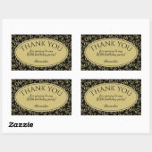 Hartelijk dank - 80th Number Pattern Gold en Black Rechthoekige Sticker (Vel)