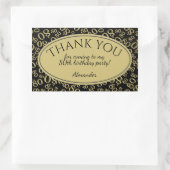 Hartelijk dank - 80th Number Pattern Gold en Black Rechthoekige Sticker (Tas)