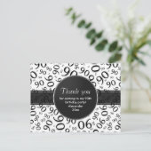 Hartelijk dank, 90th Black/White Birthday Number P Briefkaart (Staand voorkant)