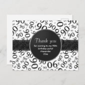 Hartelijk dank, 90th Black/White Birthday Number P Briefkaart (Voorkant / Achterkant)