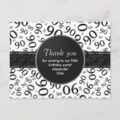 Hartelijk dank, 90th Black/White Birthday Number P Briefkaart (Voorkant)
