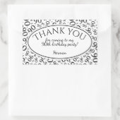 Hartelijk dank - 90th Number Pattern Black and Whi Rechthoekige Sticker (Tas)