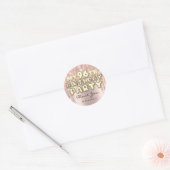 Hartelijk dank, 96e verjaardag Glitter Drips Roos Ronde Sticker (Envelop)