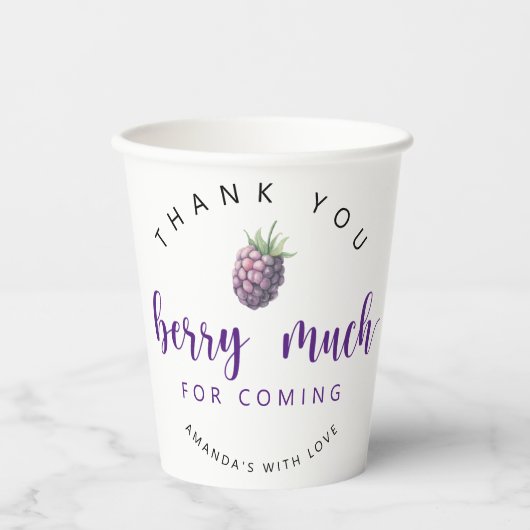 Hartelijk dank aan Berry Papieren Bekers (Voorkant)