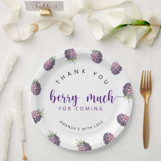 Hartelijk dank aan Berry Papieren Bordje (Huwelijk)