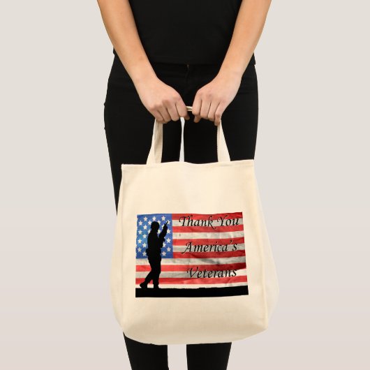 Hartelijk dank aan de Amerikaanse veteranen met vl Tote Bag (Voorkant (product))