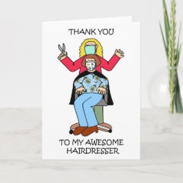 Hartelijk dank aan de Hairdresser Covid 19-Cartoon Kaart
