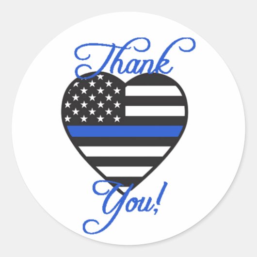 Hartelijk dank aan de politie ronde sticker (Voorkant)