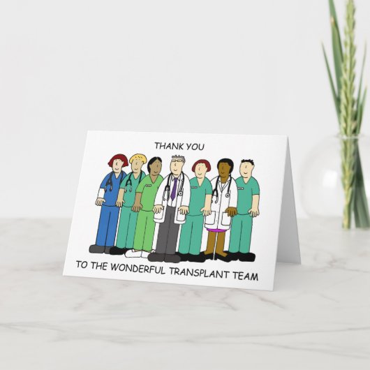 Hartelijk dank aan de Transplant Team Cartoon Grou Kaart (Voorkant)